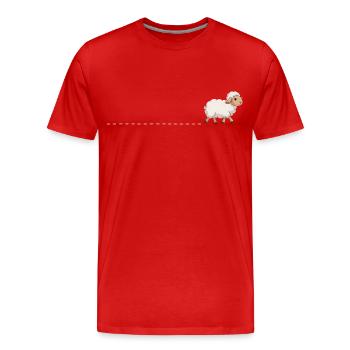 Süßes Schaf Spuren Schäfchen Spur Schafe Hirte - Männer Premium Bio T-Shirt - Rot - Vorne - Damien (186cm)