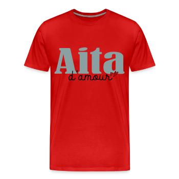 Aita d amour humour papa père basque - T-shirt bio Premium Homme - rouge - Devant - Damien (186cm)