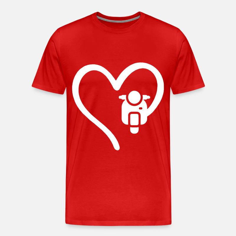 Motorroller Herz Scooter - Männer Premium Bio T-Shirt - undefined