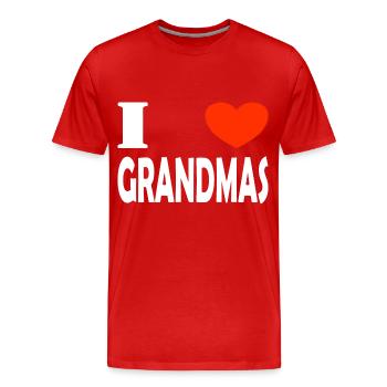 I love grandmothers - Men's Premium Organic T-Shirt - red - Front - Damien (186cm)