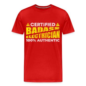 Electronics Technician Profession Voltage High Voltage - Men's Premium Organic T-Shirt - red - Front - Damien (186cm)