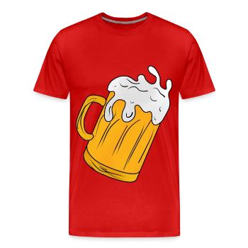 bière buvant de la bière chope verre à bière mesure - T-shirt bio Premium Homme - rouge - Devant - Damien (186cm)
