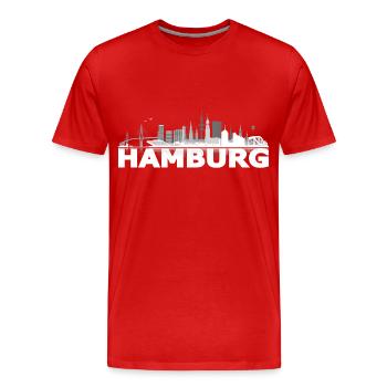 waterkant05_02hell - Männer Premium Bio T-Shirt - Rot - Vorne - Damien (186cm)