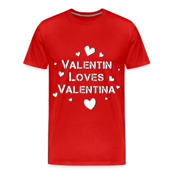 Valentine's Day Happy Valentine s - Men's Premium Organic T-Shirt - red - Front - Damien (186cm)