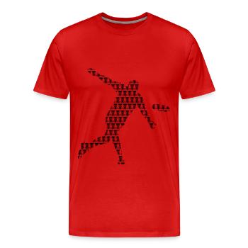 Discgolf Spieler Disc Golf Discgolfer - Männer Premium Bio T-Shirt - Rot - Vorne - Damien (186cm)