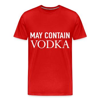 May Contain Vodka - Männer Premium Bio T-Shirt - Rot - Vorne - Damien (186cm)