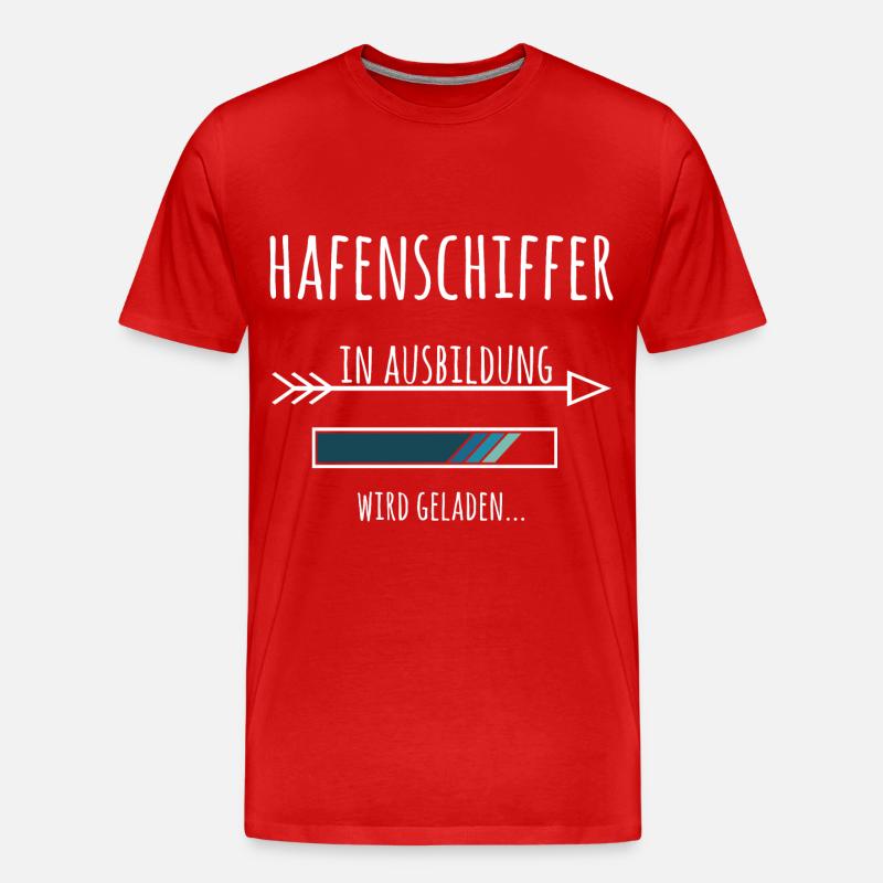 Hafenschiffer Ausbildung Beruf Geschenk - Männer Premium Bio T-Shirt - Rot