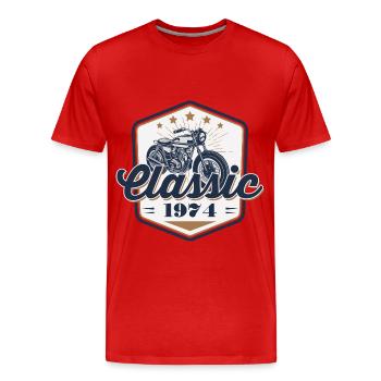 50. Geburtstag 1974 Motorrad Oldtimer - Männer Premium Bio T-Shirt - Rot - Vorne - Damien (186cm)