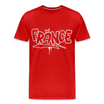 France Graffiti - T-shirt bio Premium Homme - rouge - Devant - Damien (186cm)