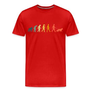 Retro Shepherd Evolution Chiens de berger - T-shirt bio Premium Homme - rouge - Devant - Damien (186cm)