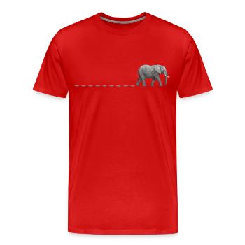 Elefanten Spuren Afrika Spur Elefant Fußabdruck - Männer Premium Bio T-Shirt - Rot - Vorne - Damien (186cm)