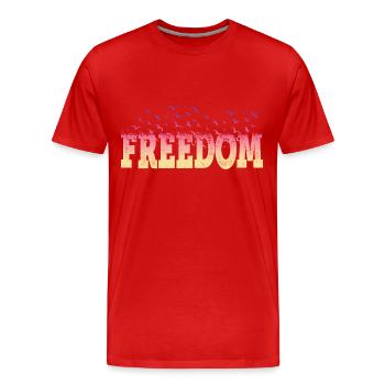 Freiheit Frieden Gerechtigkeit Toleranz Liebe - Männer Premium Bio T-Shirt - Rot - Vorne - Damien (186cm)