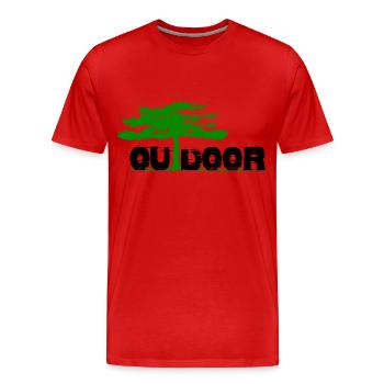 Outdoor Baum - Männer Premium Bio T-Shirt - Rot - Vorne - Damien (186cm)