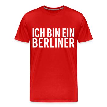 JE SUIS UN BERLINER - T-shirt bio Premium Homme - rouge - Devant - Damien (186cm)
