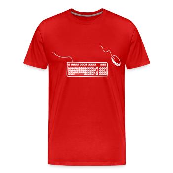Clavier et souris - T-shirt bio Premium Homme - rouge - Devant - Damien (186cm)