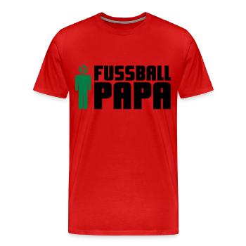 Fußball Papa - Männer Premium Bio T-Shirt - Rot - Vorne - Damien (186cm)