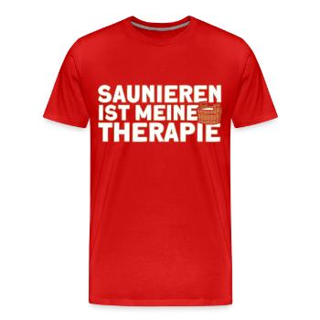 Saunagänger Saunieren Sauna - Männer Premium Bio T-Shirt - Rot - Vorne - Damien (186cm)