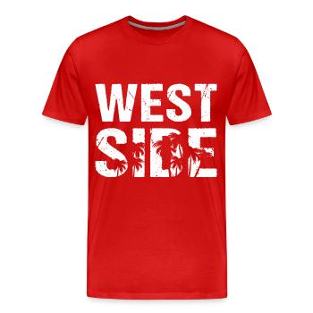 Westside Palmen Kalifornien - Männer Premium Bio T-Shirt - Rot - Vorne - Damien (186cm)