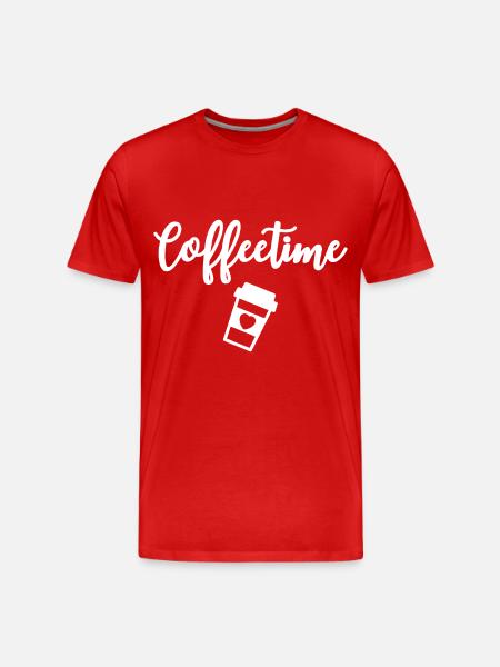 Coffeetime Kaffeetrinker - Männer Premium Bio T-Shirt - Rot