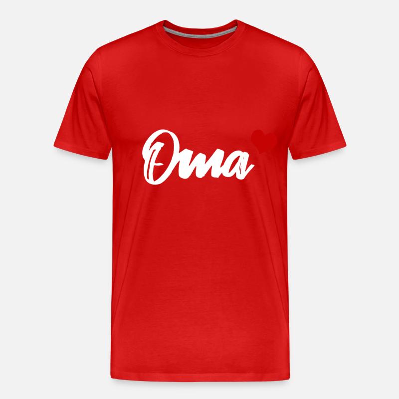 Oma Großmutter Herz - Männer Premium Bio T-Shirt - Rot