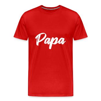 Papa Heart Cher Père - T-shirt bio Premium Homme - rouge - Devant - Damien (186cm)