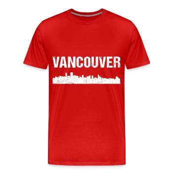 Ligne d’horizon de Vancouver - T-shirt bio Premium Homme - rouge - Devant - Damien (186cm)