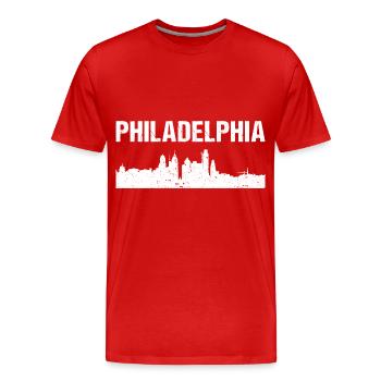 Horizon de la ville de Philadelphie - T-shirt bio Premium Homme - rouge - Devant - Damien (186cm)