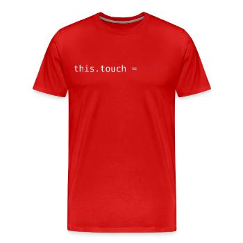 Do not touch - Men's Premium Organic T-Shirt - red - Front - Damien (186cm)