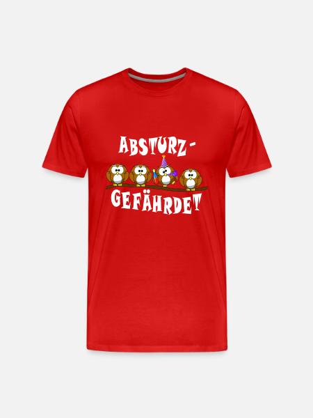 ABSTURZGEFÄHRDET - Männer Premium Bio T-Shirt - Rot
