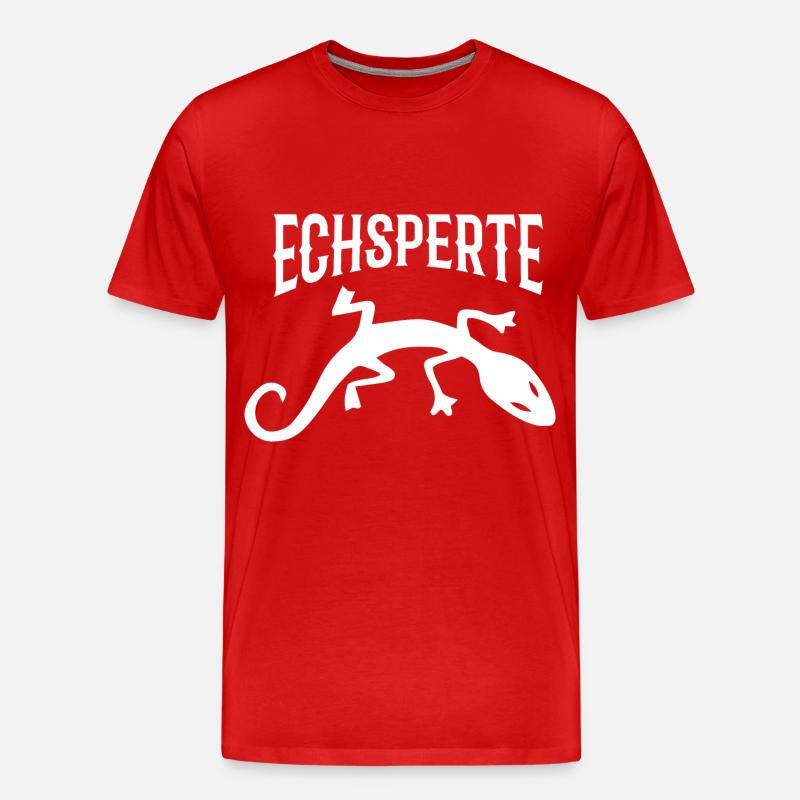 Echsperte Eidechse - Männer Premium Bio T-Shirt - Rot