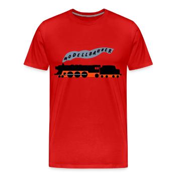 Modellbahner 2 - Men's Premium Organic T-Shirt - red - Front - Damien (186cm)