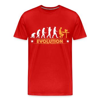 Computer Nerd Evolution - orange/weiss - Männer Premium Bio T-Shirt - Rot - Vorne - Damien (186cm)