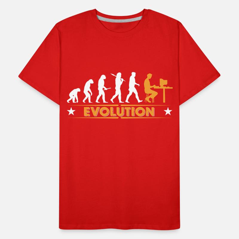Computer Nerd Evolution - orange/weiss Men's Premium Organic T-Shirt