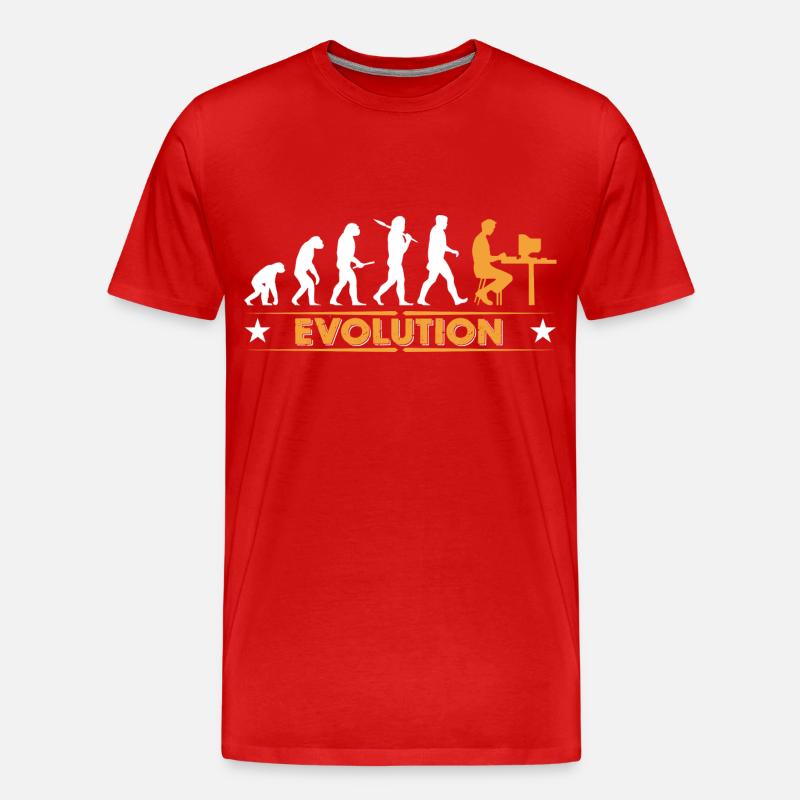 Computer Nerd Evolution - orange/weiss - Men's Premium Organic T-Shirt - red