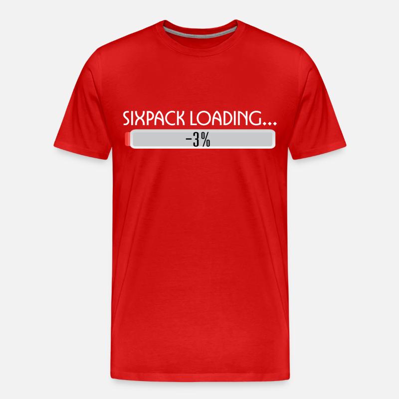 SIXPACK LOADING-2 - Männer Premium Bio T-Shirt - Rot