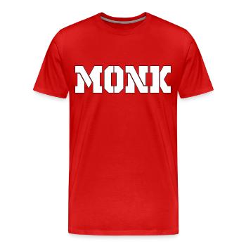 MONK white - Men's Premium Organic T-Shirt - red - Front - Damien (186cm)