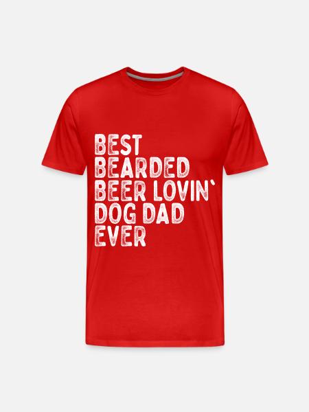 Bearded Dog Dad - Männer Premium Bio T-Shirt - Rot