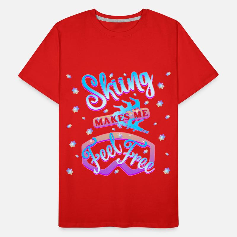 Le ski me rend libre – 1 T-shirt bio Premium Homme