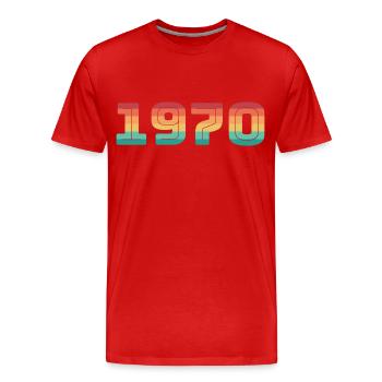 Born 1970 Year of birth Vintage Date of birth - Men's Premium Organic T-Shirt - red - Front - Damien (186cm)