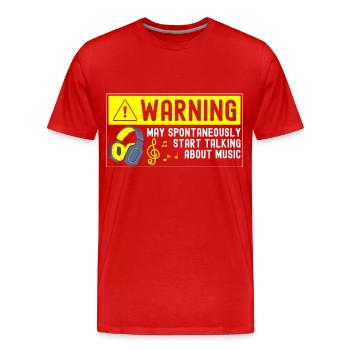 Dj Party Songs Genre - Men's Premium Organic T-Shirt - red - Front - Damien (186cm)