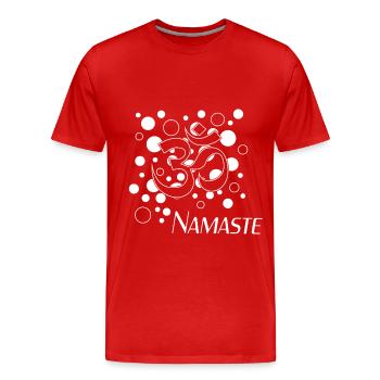 Namaste - Männer Premium Bio T-Shirt - Rot - Vorne - Damien (186cm)