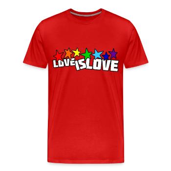 Love is Love - Männer Premium Bio T-Shirt - Rot - Vorne - Damien (186cm)