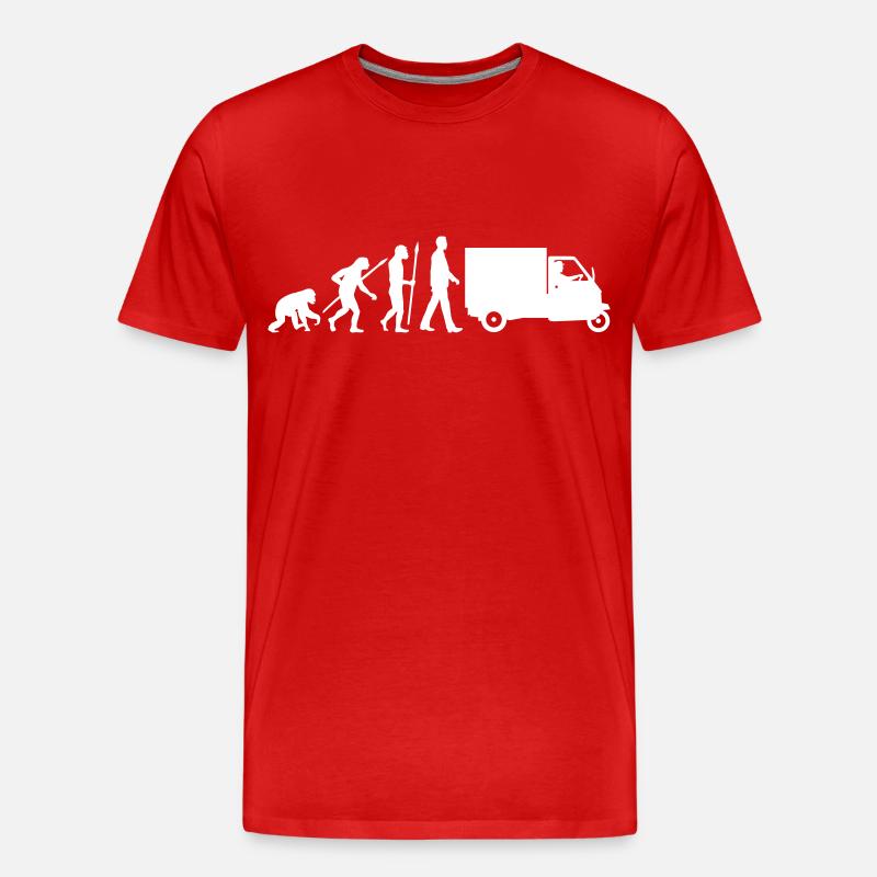 evolution_of_man_piaggio_ape_092014_a_1c - Männer Premium Bio T-Shirt - Rot