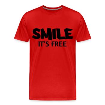 Smile - It's free - T-shirt bio Premium Homme - rouge - Devant - Damien (186cm)