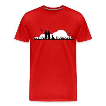 Couple Amour Saint Valentin - T-shirt bio Premium Homme - rouge - Devant - Damien (186cm)