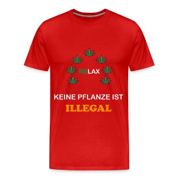 Cannabis Statement. Legalisierung. Kiffen. Gras - Männer Premium Bio T-Shirt - Rot - Vorne - Damien (186cm)