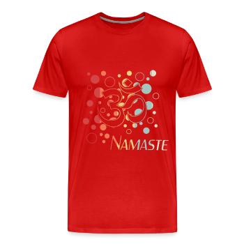 Yoga, Chakra, Namaste - Männer Premium Bio T-Shirt - Rot - Vorne - Damien (186cm)