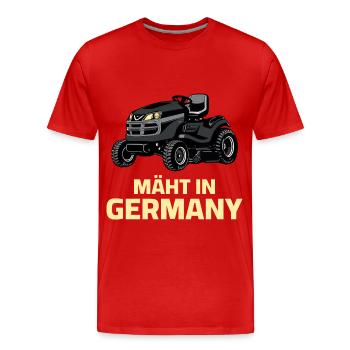 tracteur de pelouse tracteur de jardin tondeuse de pelouse jardinage - T-shirt bio Premium Homme - rouge - Devant - Damien (186cm)