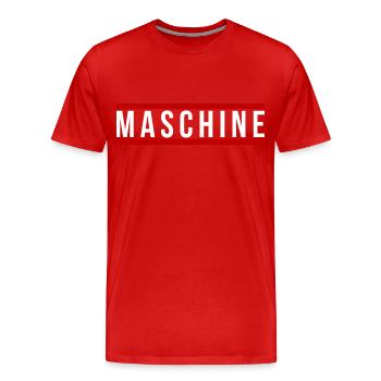 Maschine front - Männer Premium Bio T-Shirt - Rot - Vorne - Damien (186cm)