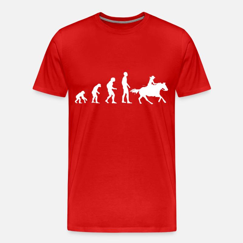 Evolution Western - Männer Premium Bio T-Shirt - Rot